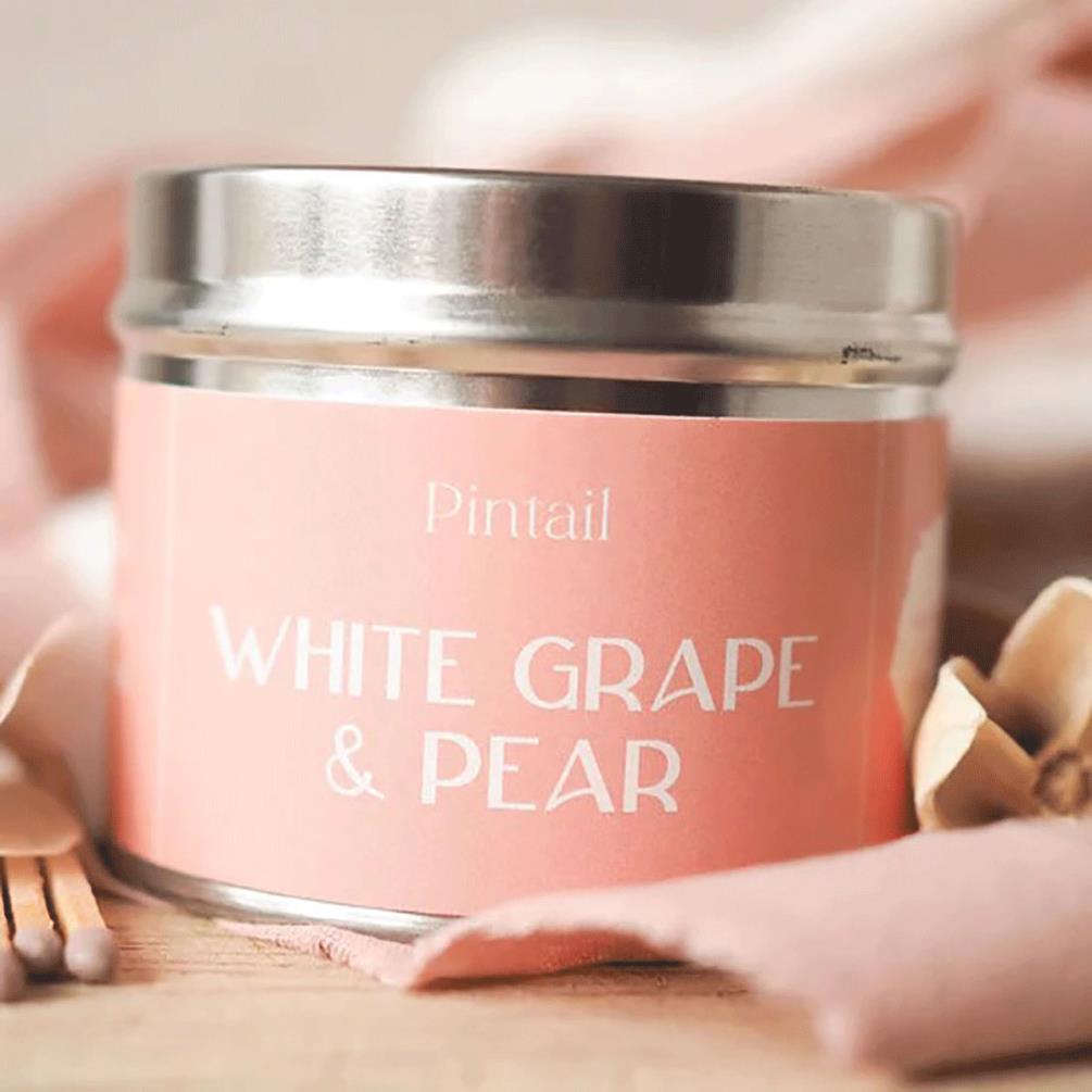 Pintail Candles White Grape & Pear Tin Candle Extra Image 1